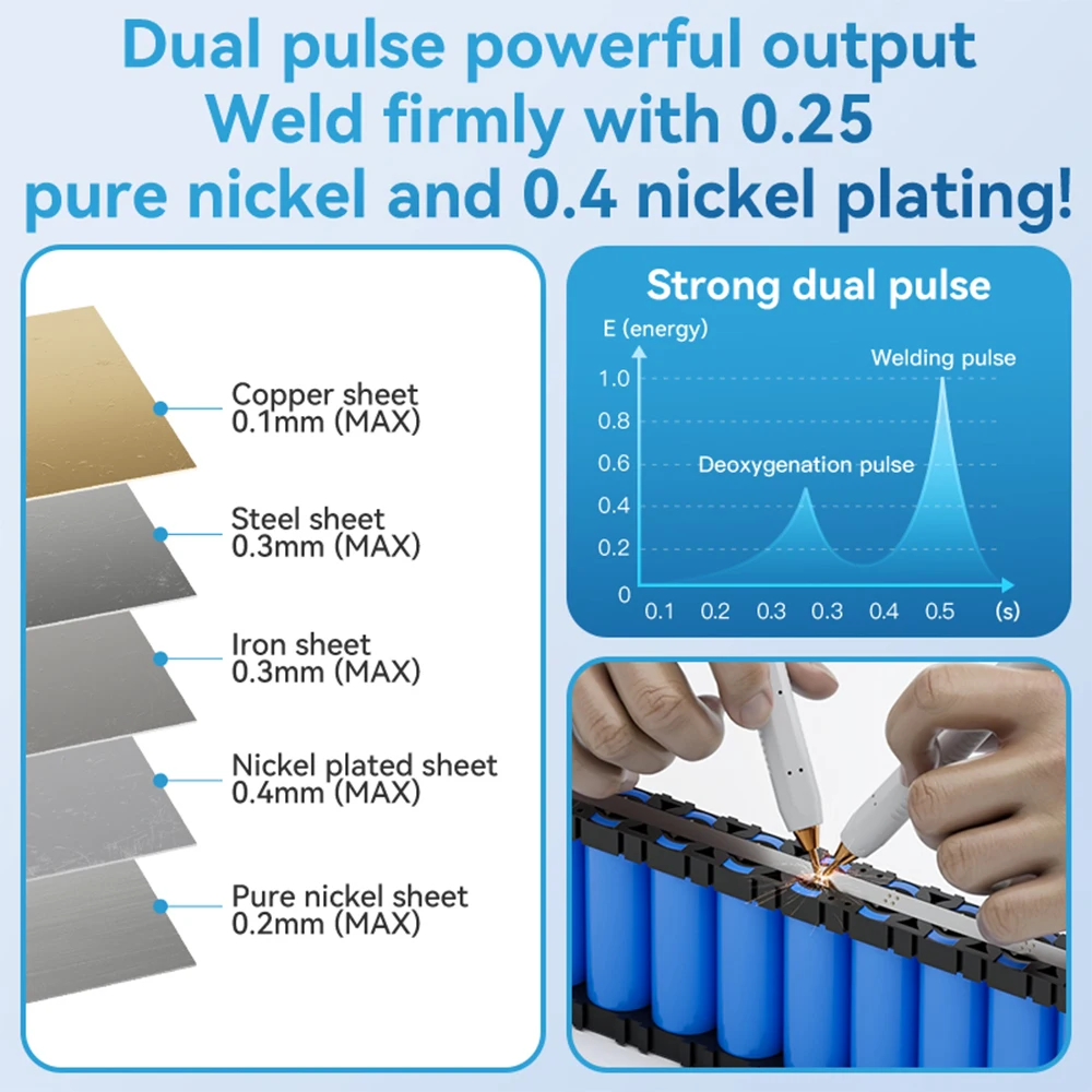 UK3 13860W Saldatore a punti per batteria industriale per striscia di nichel da 0,4 mm agli ioni di litio 18650 26650 Cell Pack Assemblaggio Strumento fai da te