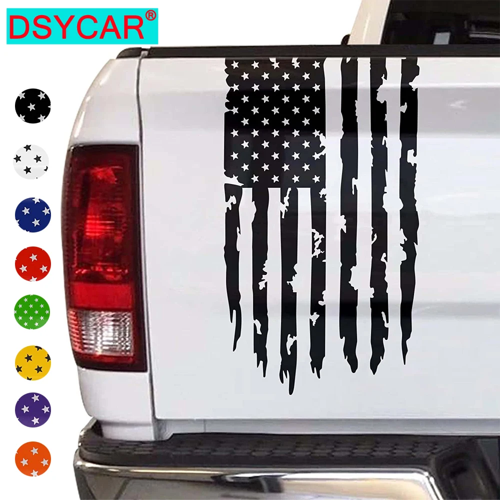 American USA US Flag Truck Tailgate Vinyl Decal - Compatible with Most Pickup Trucks EUA Flag - Graphic Car, Tailgate Stickers