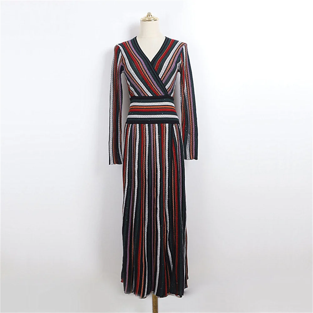 2026 Zomer Vrouwen Jurk Gebreide Stretch Gestreepte V-hals Corset Elegante Dames Gewaad Y2K Nieuwe Fashion Party Bodycon Rok Beha