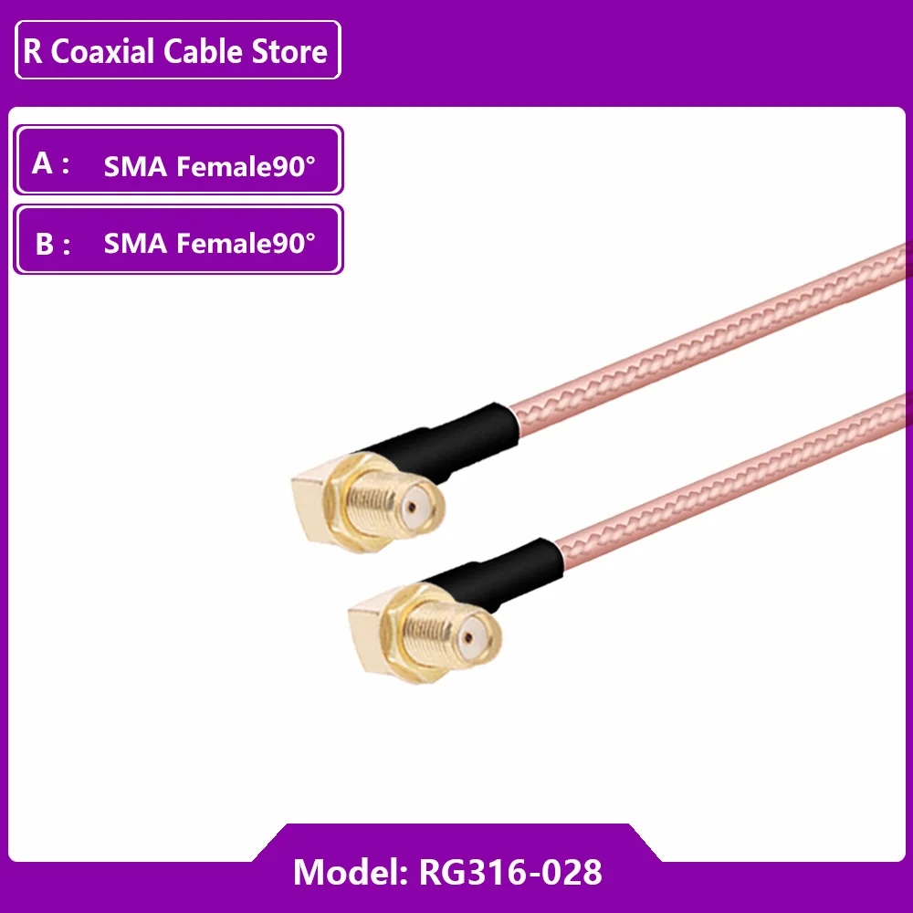 RF Coaxial RG316 Cabo SMA Macho Ângulo Direito para Fêmea Cabo de Extensão Cobre Fio Alimentador para Wi-Fi Network Card Router Antena