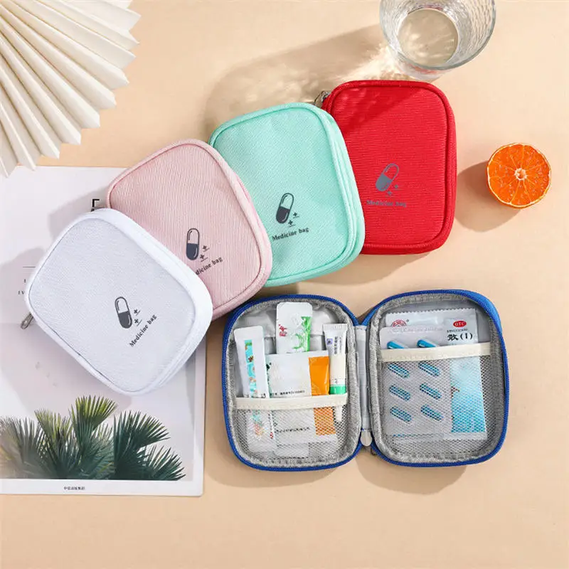 Portable First Aid Medical Kit Travel Outdoor Camping Emergency Medicine Storage Bag Travel Mini  Pouch Organizer Pill Case