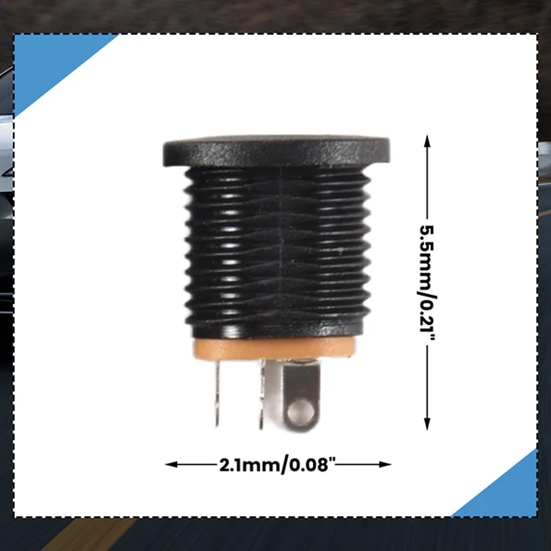 10 Pcs Panel Mount 2.1X5.5Mm Power Jack DC Socket