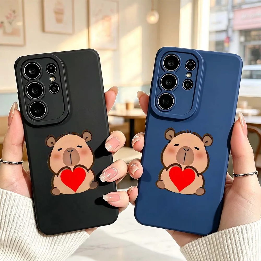 Love Cute Capybara For Samsung Galaxy S26 S25 S24 S23 S22 S21 A55 A54 A35 A15 Ultra FE Plus Phone Case Cover
