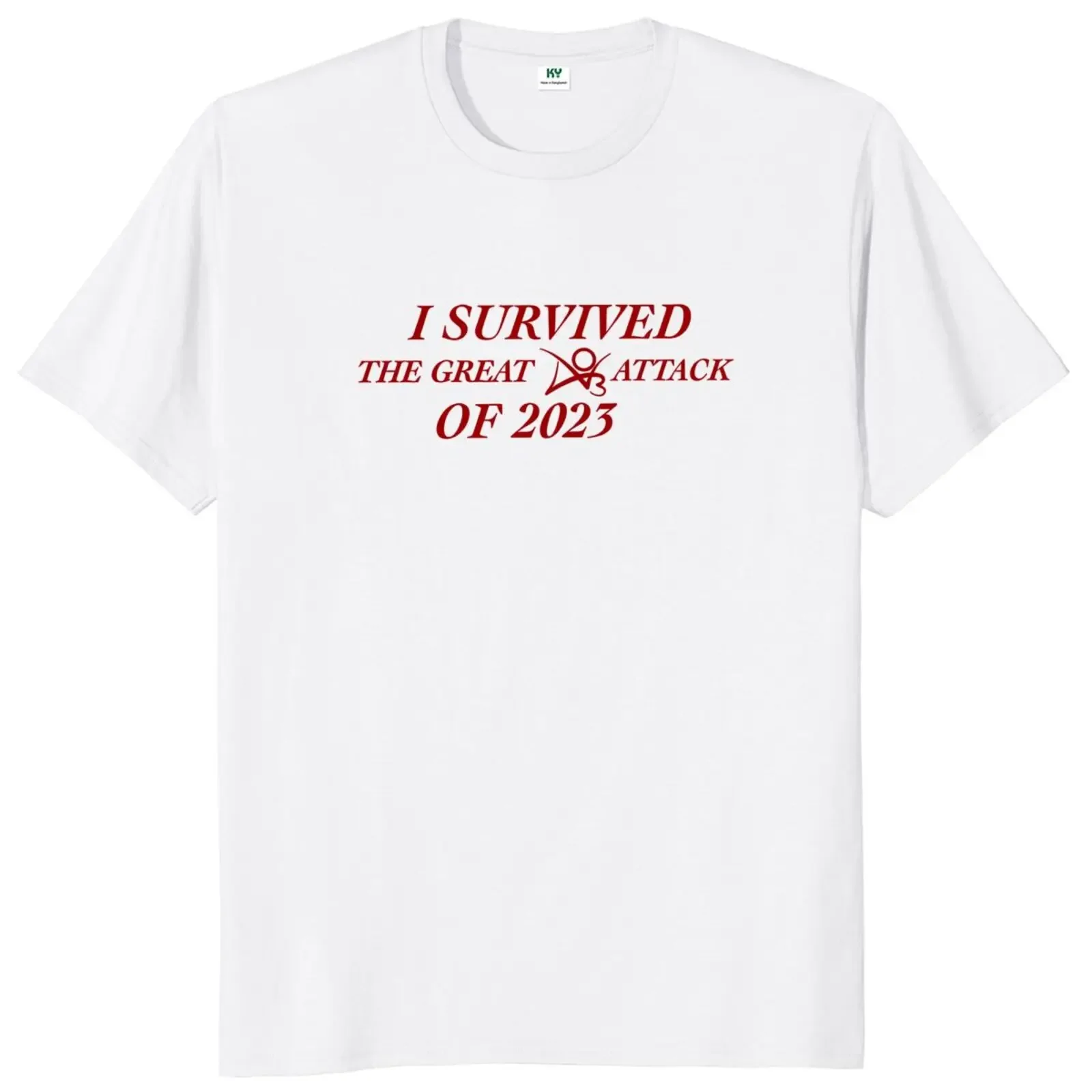 I Survived The AO3 Attack 2023 T Shirt Funny Popular Fan Fiction Lovers Tshirts Casual 100% Cotton O-neck EU Size Tee Tops