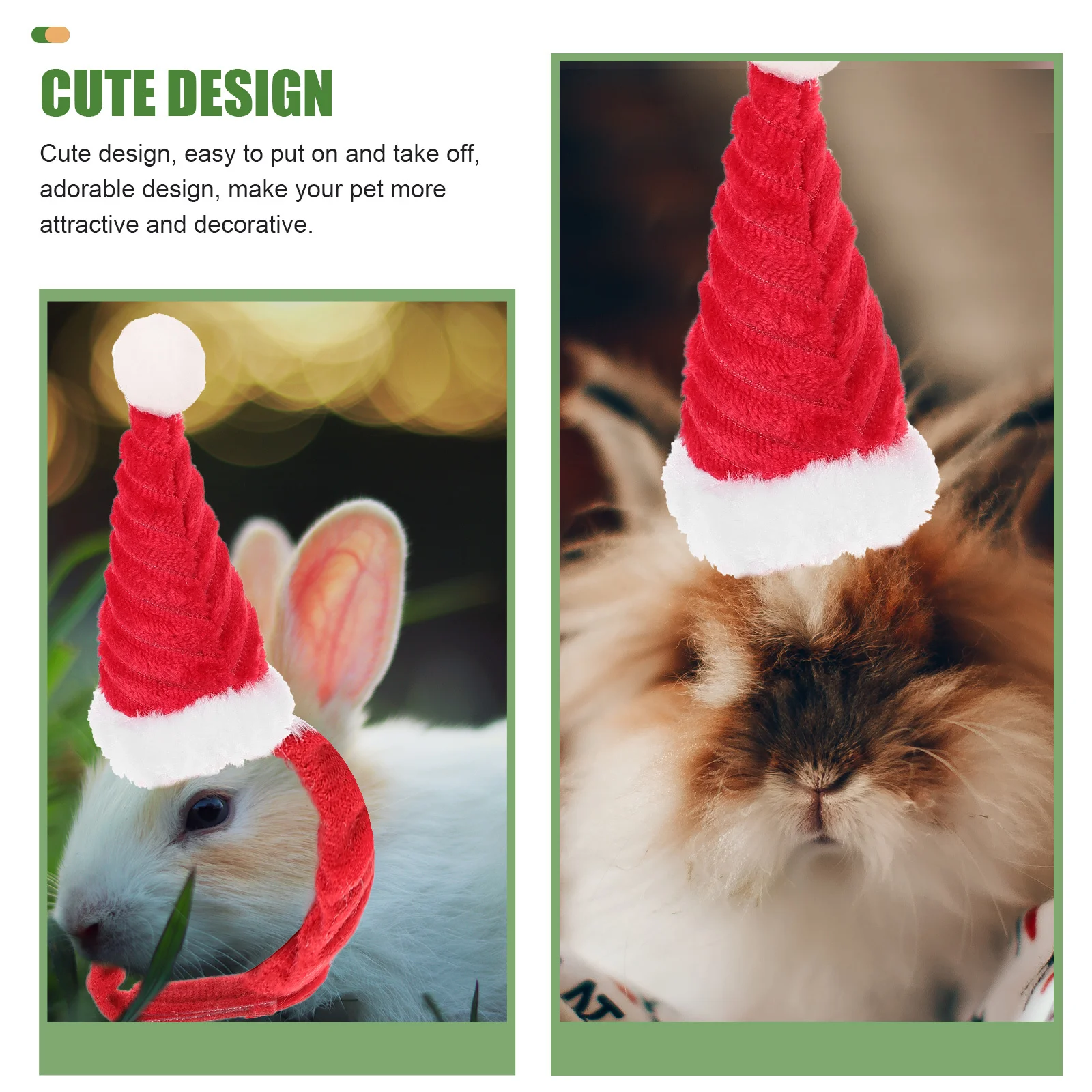 

1Set Small Pet Christmas Hat and Scarf Adorable Cat Rabbit Costume Xmas Party Supplies Decoration Pet Hat and Scarf