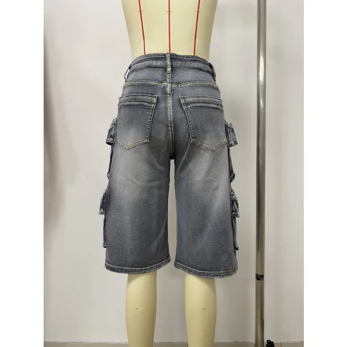 Elegant Shorts Women's Clothing Streetwear Summer 2025 New Loose Fashion Casual Workwear Half Pants with Large Pockets Female