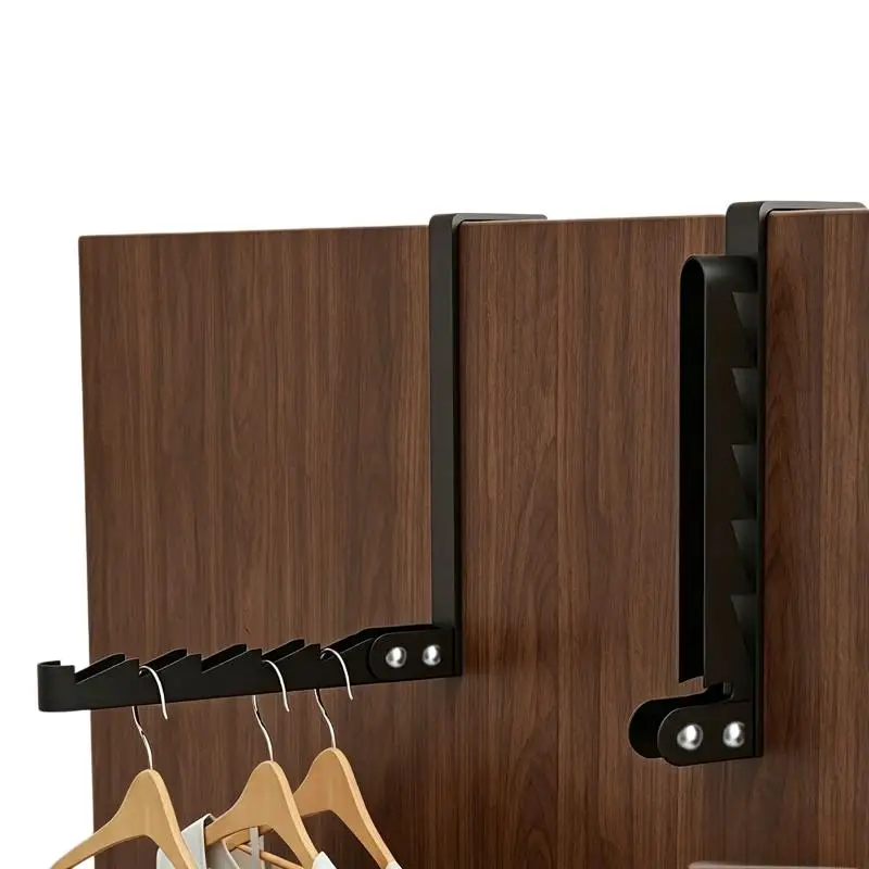 NEW 1Pcs Rustproof 5 Grooves Over The Door Organizer Rack Collapsible Hooks Space Saving Coat Drying Laundry Rack Home Storage