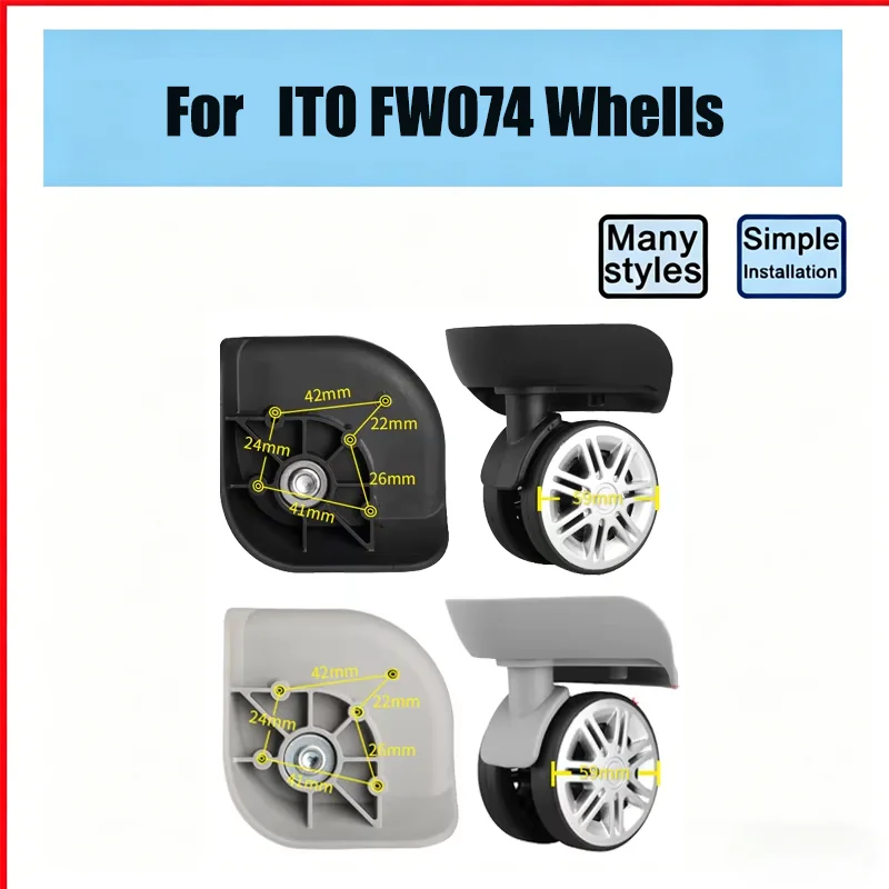 

For ITO FW074 Luggage Wheel Repair Kit – Universal Swivel Wheels (Suitable For Suitcases With Screw and Axle Mechanisms)