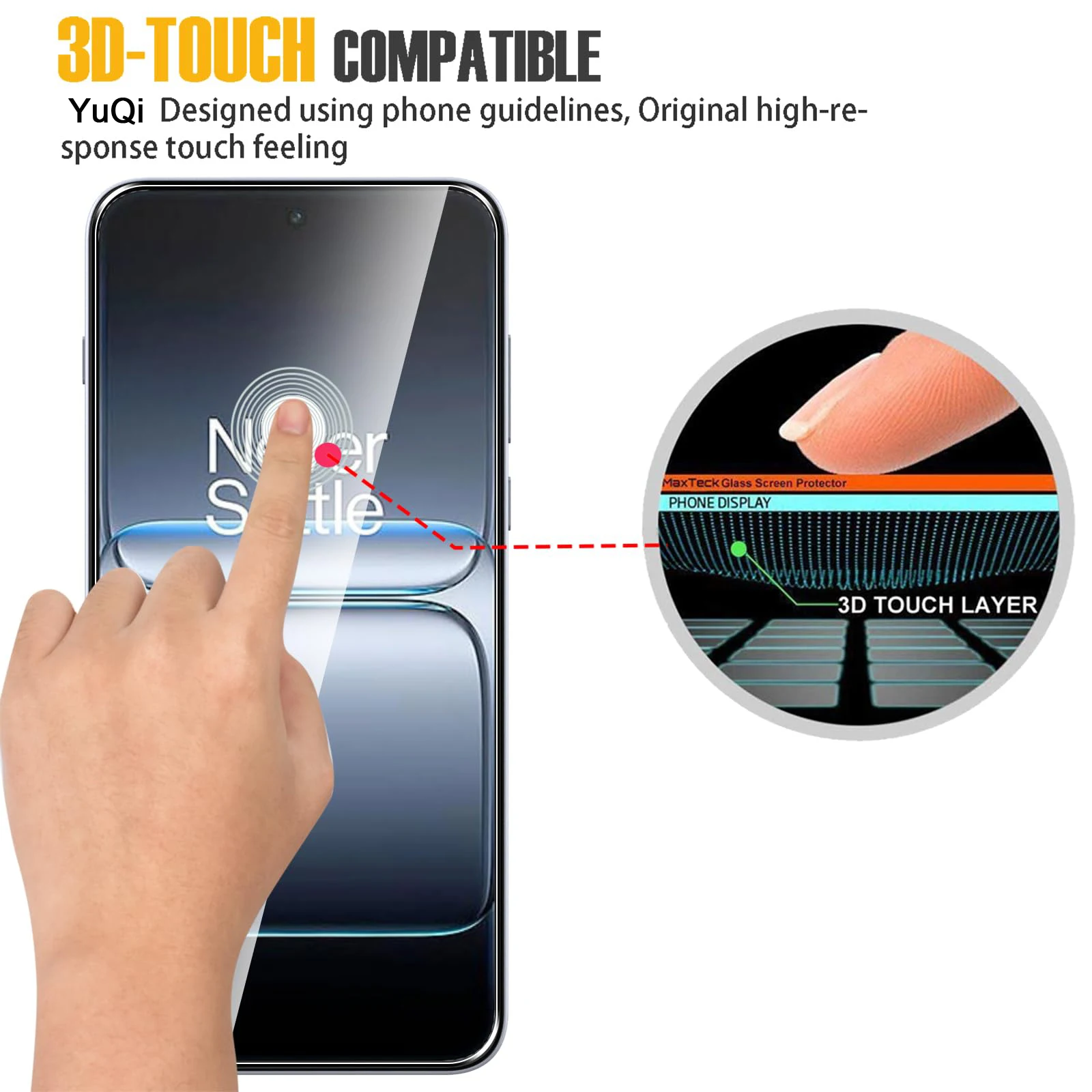Displayschutzfolie für Oneplus Nord 5, gehärtetes Glas, HD 9H, transparent, klar, kratzfest – Detail 4