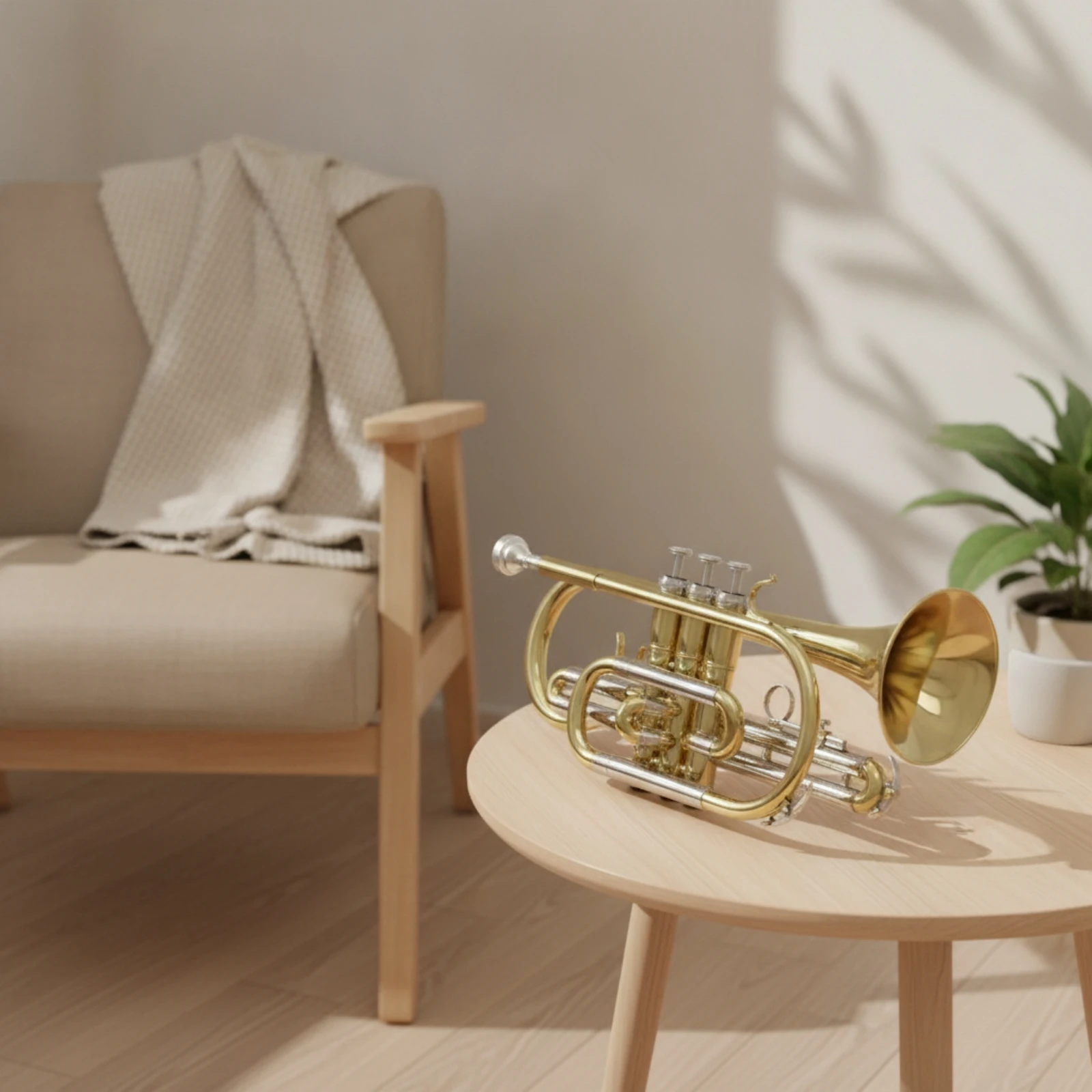 Cornet Kit Sturdy Cornet with Carrying Case Brass Instrument Airtight Adjustable for Students, Practice, Lessons