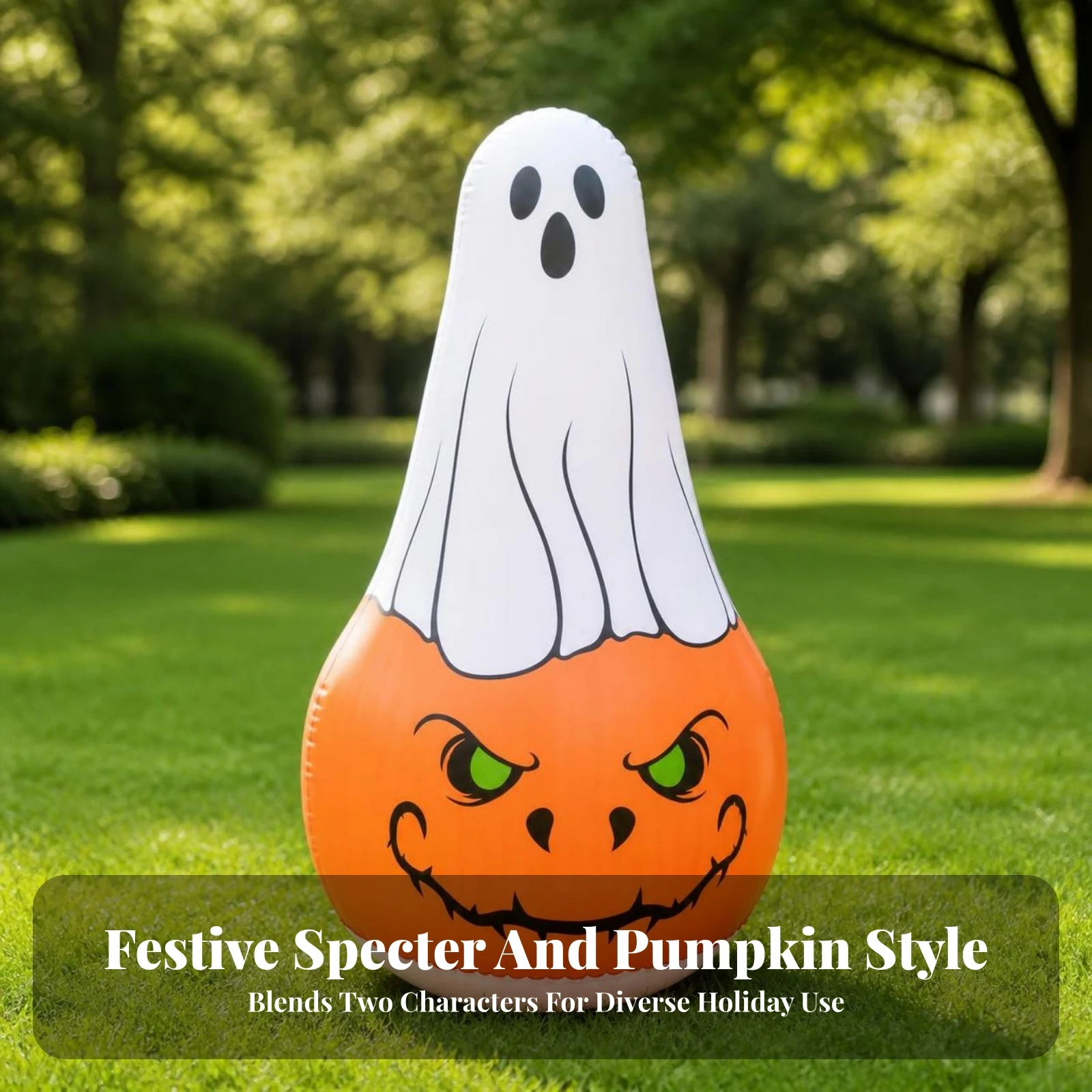 Inflatable Ghost Halloween Fantasma Inflable Inflatable Pumpkin Upright Decoración Inflable Con Calabaza Exterior for Families