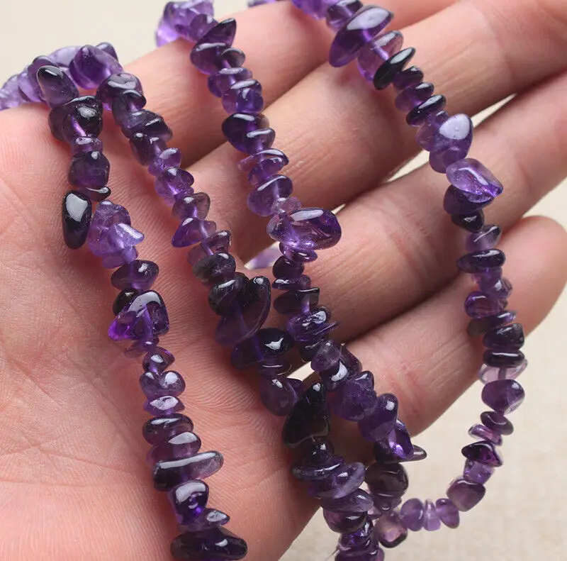 60 Inch Long Natural Irregular Amethyst Rubbly Jewelry Necklace