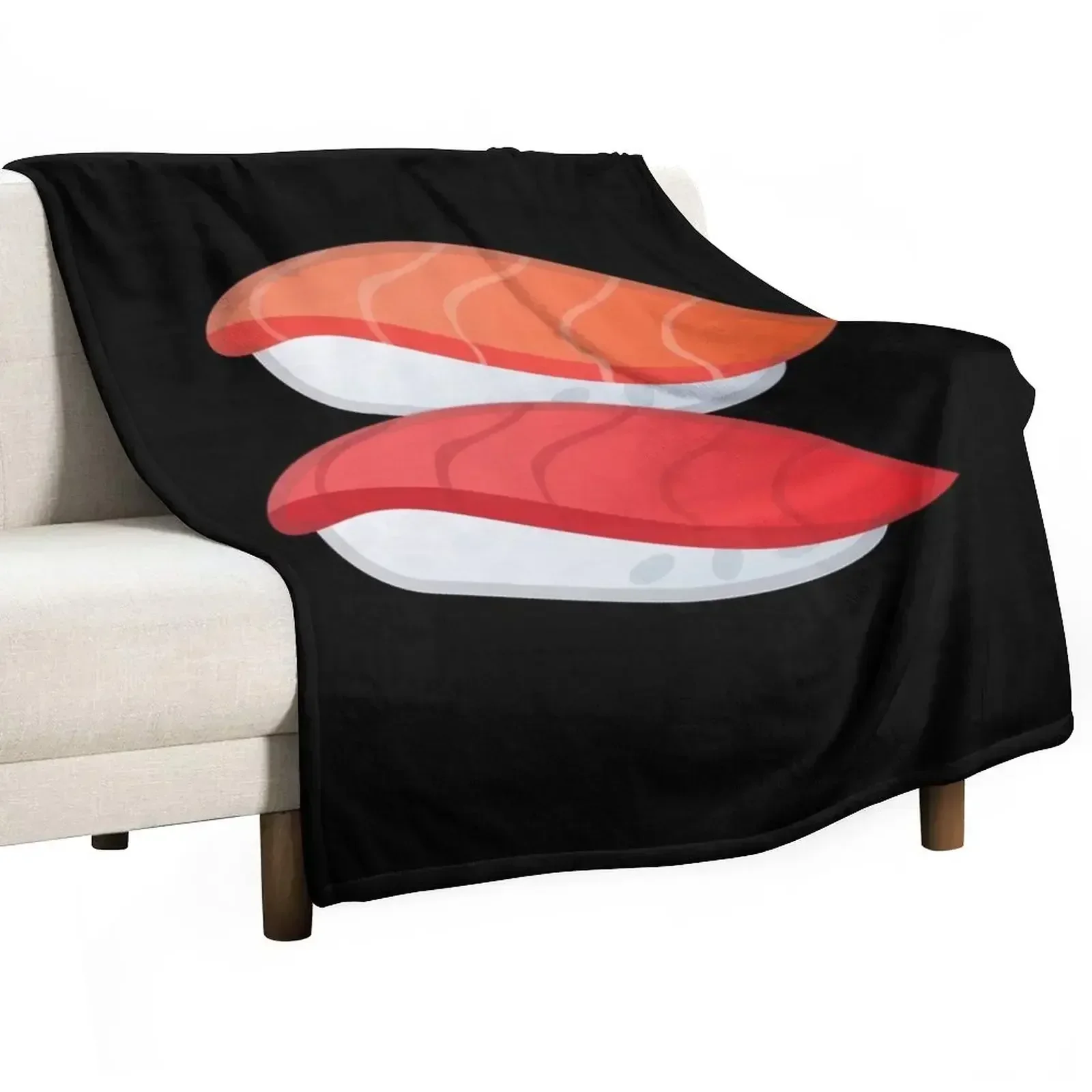 

Sushi Sashimi Seafood Gift forSushi Lovers Throw Blanket Hairy Large Flannel Blankets