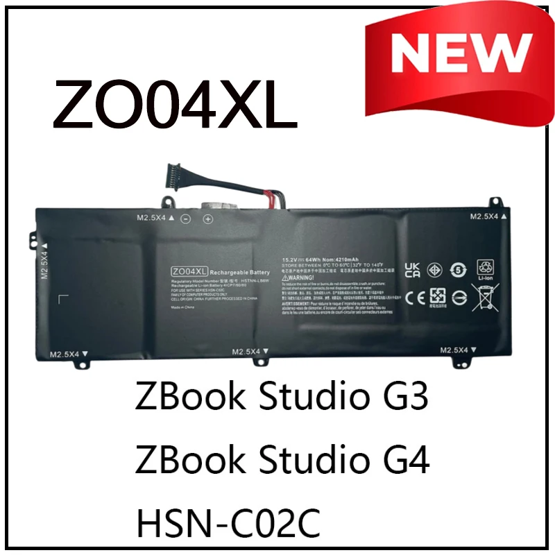 

ZO04XL Replacement Li-ion Laptop Battery for HP ZBOOK Studio G3 G4 HSTNN-LB6W HSTNNCS8C 808450-001 HSN-C02C Fast Charge LongLife