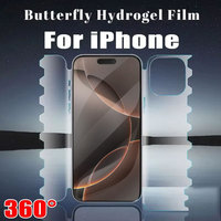 360 Butterfly Hydrogel Film For iPhone 16 Pro Max 15 14 11 13 12 Pro XS Max Plus Mini XR X Full Phone Coverage Screen Protector