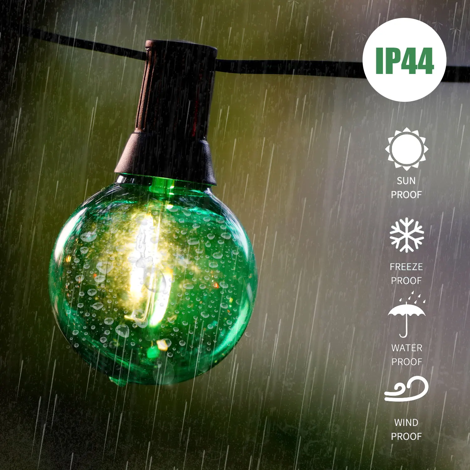 LED String Fairy Lights Solar Power Bulbs 21M Bulbs G40 Outdoor Patio Garden Decoration Waterproof IP44 RGB Ball Party Ornament