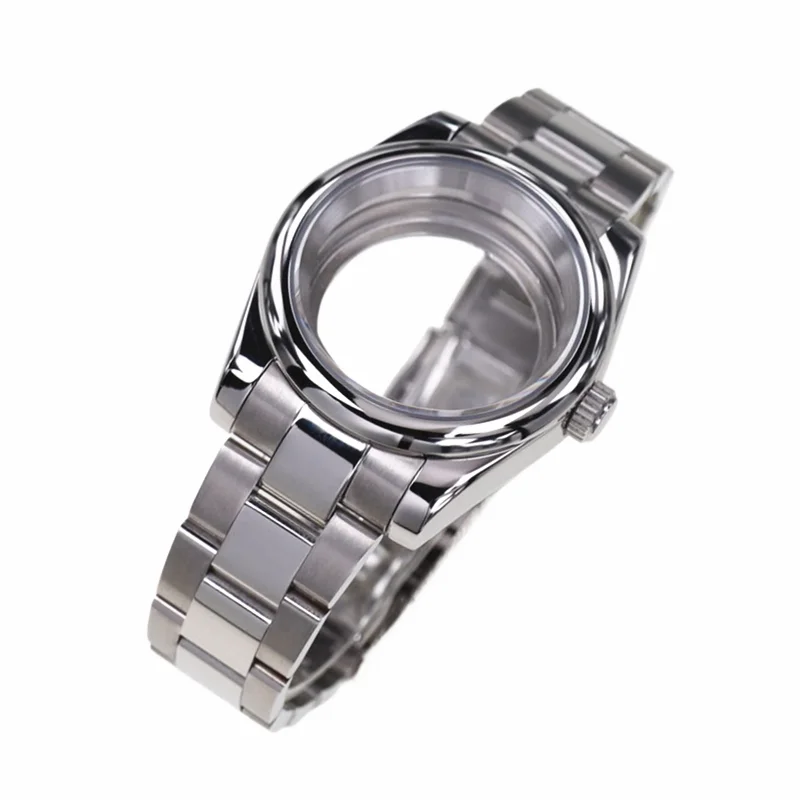 For Nh35a Nh36 Nh34 Automatic Movement 36mm 39mm Sapphire Crystal 316l Steel Watch Case And President Strap  SKX MODS Suits