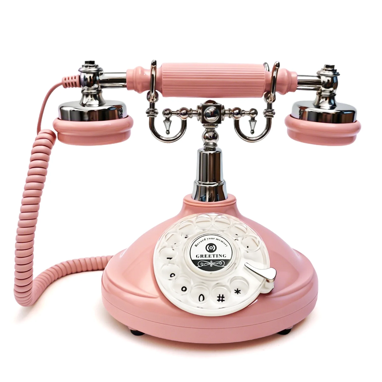 

Voice Guestbook Weeding Phone Retro Rotary Style Audio Message Vintage Telephone For Wedding Birthday Party Graduation Occasions