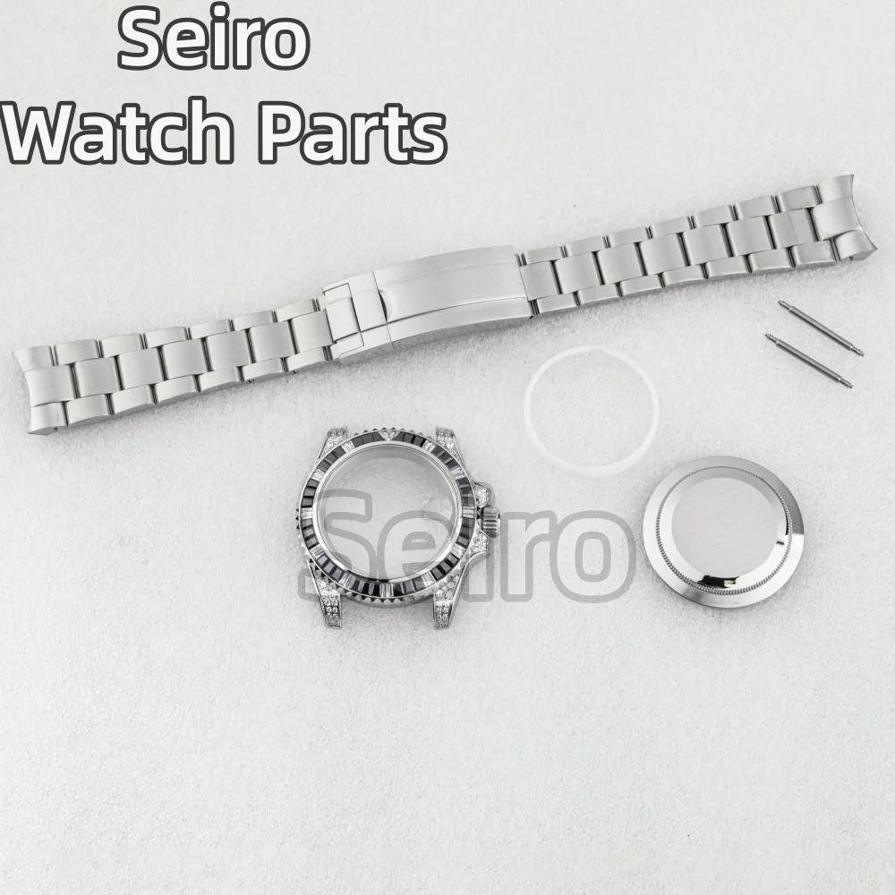 NH35 ساعة حافظة الماس الياقوت الزجاج الفولاذ المقاوم للصدأ المحار اليوبيل سوار ساعة أجزاء لحركة GMT SUB NH35 NH36