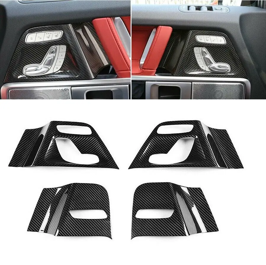 Dry Carbon Seat Adjust Buttons Cover Switch Panel Trim Car Interior Accessories For Benz G-Class G63 G500