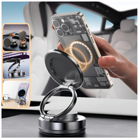 Car Mount Vacuum Magnetic Phone Holder 360° Adjustable Foldable Strong Suction Stand for GPS Phone Auto Dashboard Phone Support