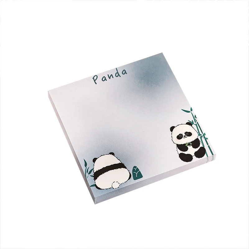 Kawaii Panda Paper Sticky Notes, Cute Cartoon, Notes Pad Portátil, Material de Escritório Escolar, Presentes, 50 Folhas por Conjunto