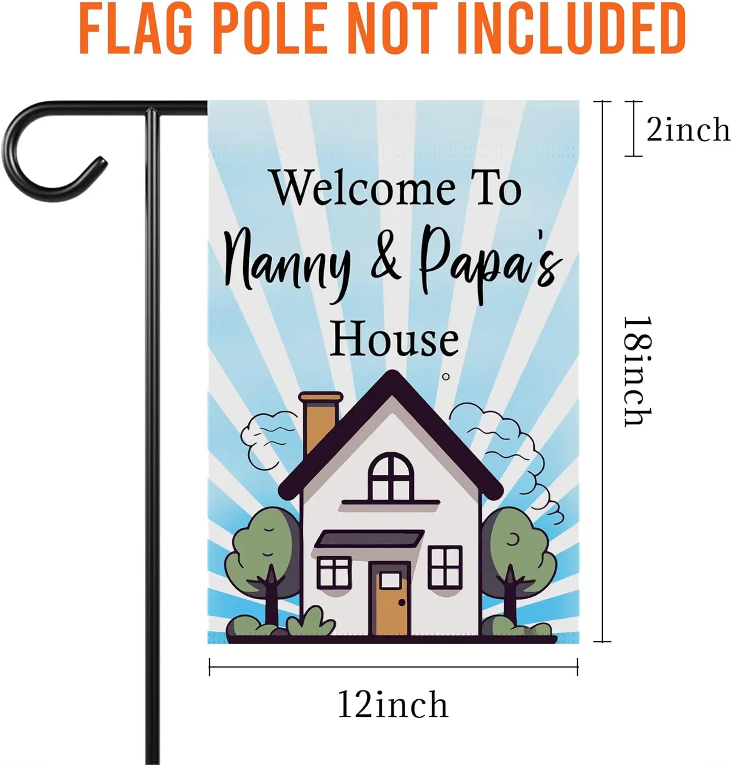 GavinsDesigns Welcom To Nanny & Papas House Garden Flag - Gifts For Nanny & Papas - Garden Flag 12 X 18 Inch Double Side