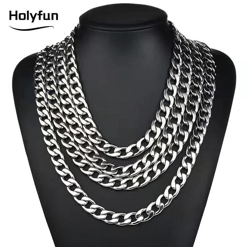 3mm Men's Cuban Chain Necklace Simple Stainless Steel Necklace Fashion Titanium Steel Jewelry Trend Accessories Gift