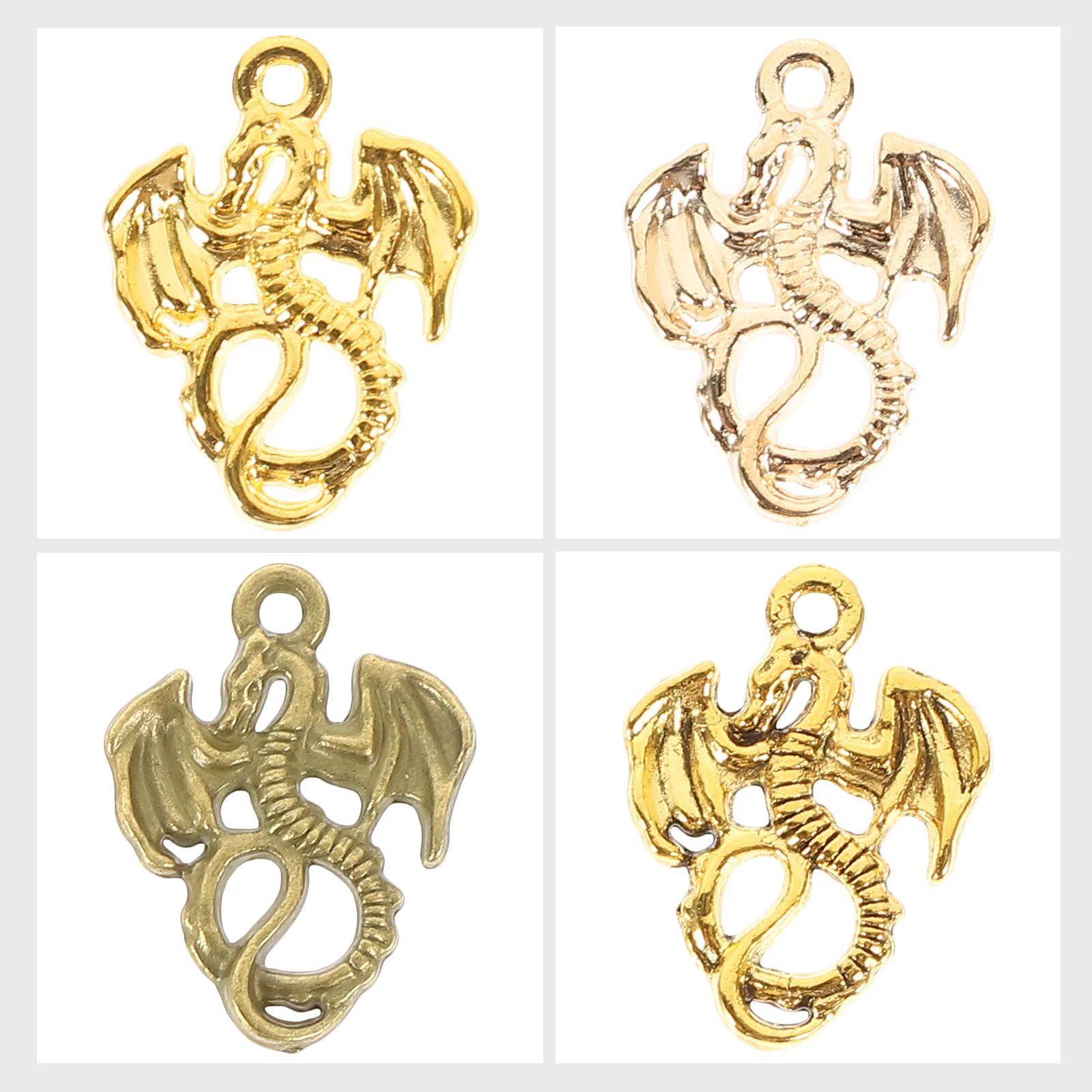 

100Pcs Dragon Pendant Charms Alloy Vintage Dragon Necklace Decorative Hanging Charms for DIY Jewelry Making Craft Supplies