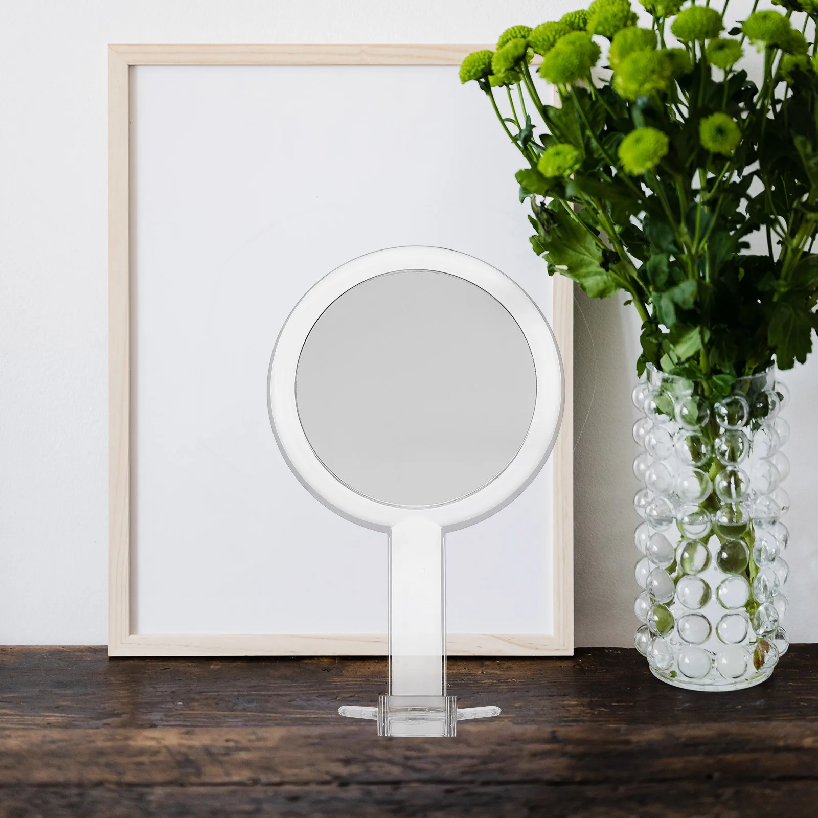 

1Pcs Acrylic Makeup Mirror Detachable Desktop Dual Sided Stable Base Cosmetics Mirror for Women Portable Durable