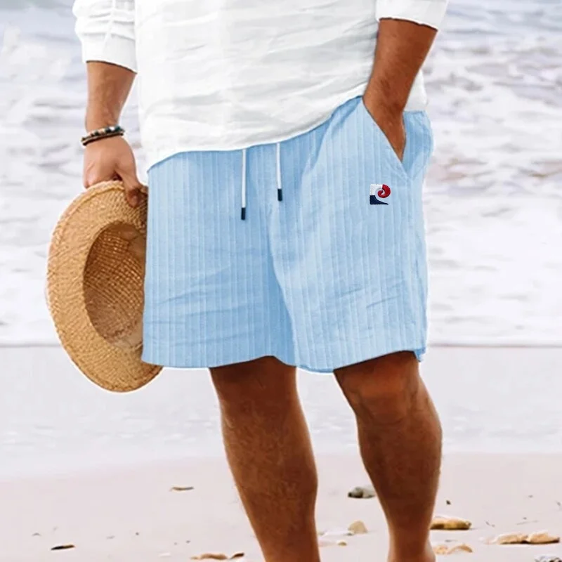 Summer Men's High-Quality Striped Beach Casual Shorts Fashionable Outdoor Sports Cool Breathable Comfortable Shorts