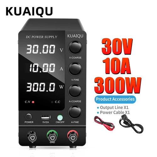 Imagen 1 del producto KUAIQU 30V 10A DC fuente de alimentación pantalla de dígitos ajustable Mini fuentes de alimentación de laboratorio regulador de voltaje 60V 5A 32V 6A SPS-C3010,Envío desde almacén español,estacion de energía portátil