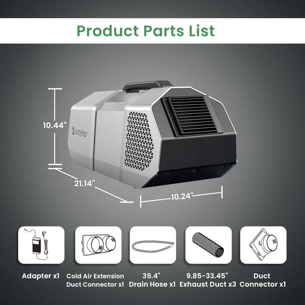 Ar condicionado portátil 1450BTU - para barraca, RV, eventos ao ar livre, compacto e fácil de instalar, ideal para camping, emergência