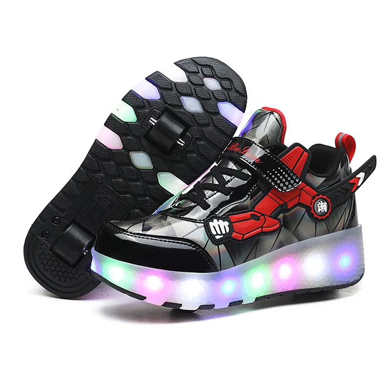 Kids Roller Sneaker Outdoor Indoor Skating Shoes Detachable Kids Skates Breathable Blade Boy Flying Shoes Gear pink blue 28 - 41