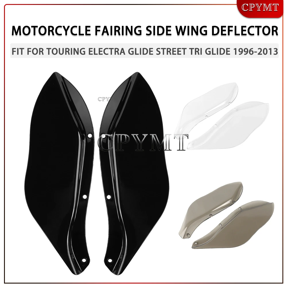 

1 Pair Motorcycle ABS Batwing Fairing Black Side Wing Deflector Fit for Harley Touring Electra Glide Street Tri Glide 1996-2013