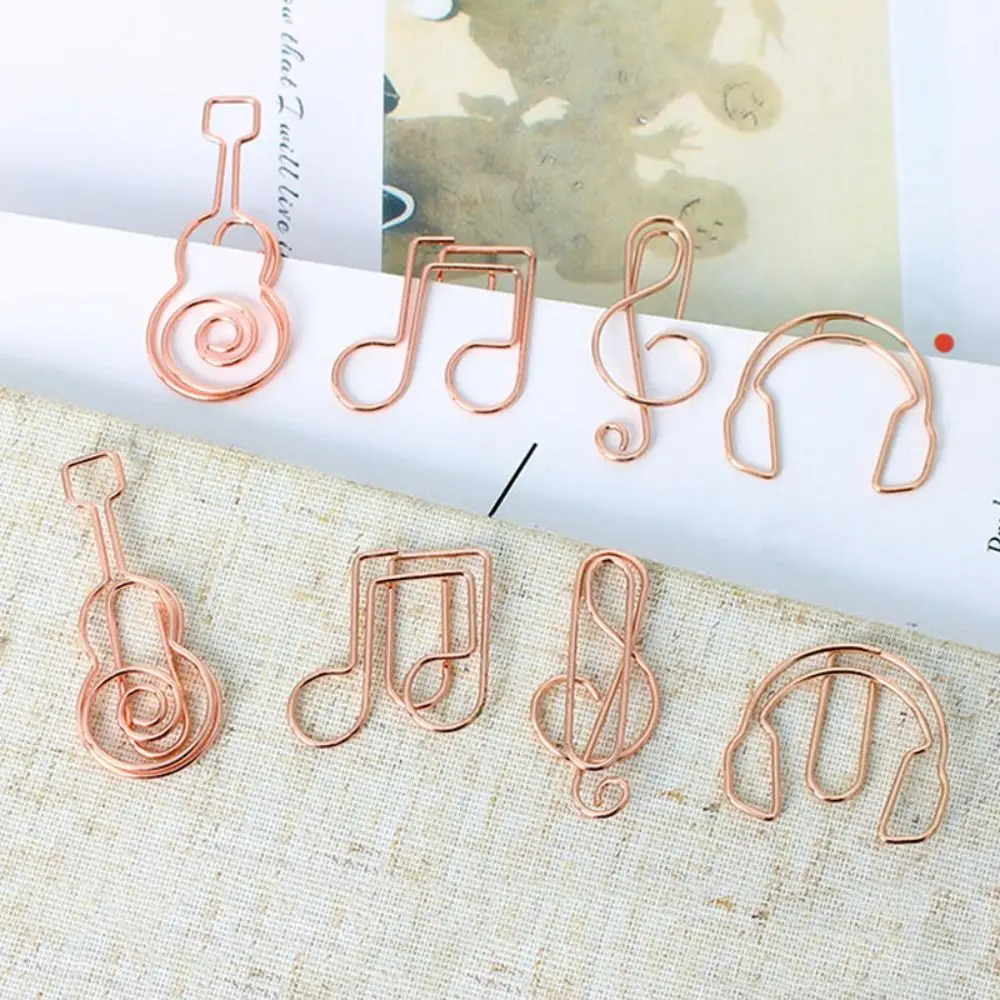 

10pcs Music Notation Figure Paper Clips Pins Creative Musical Note Marking Clips Personalized Gold Paper Clip