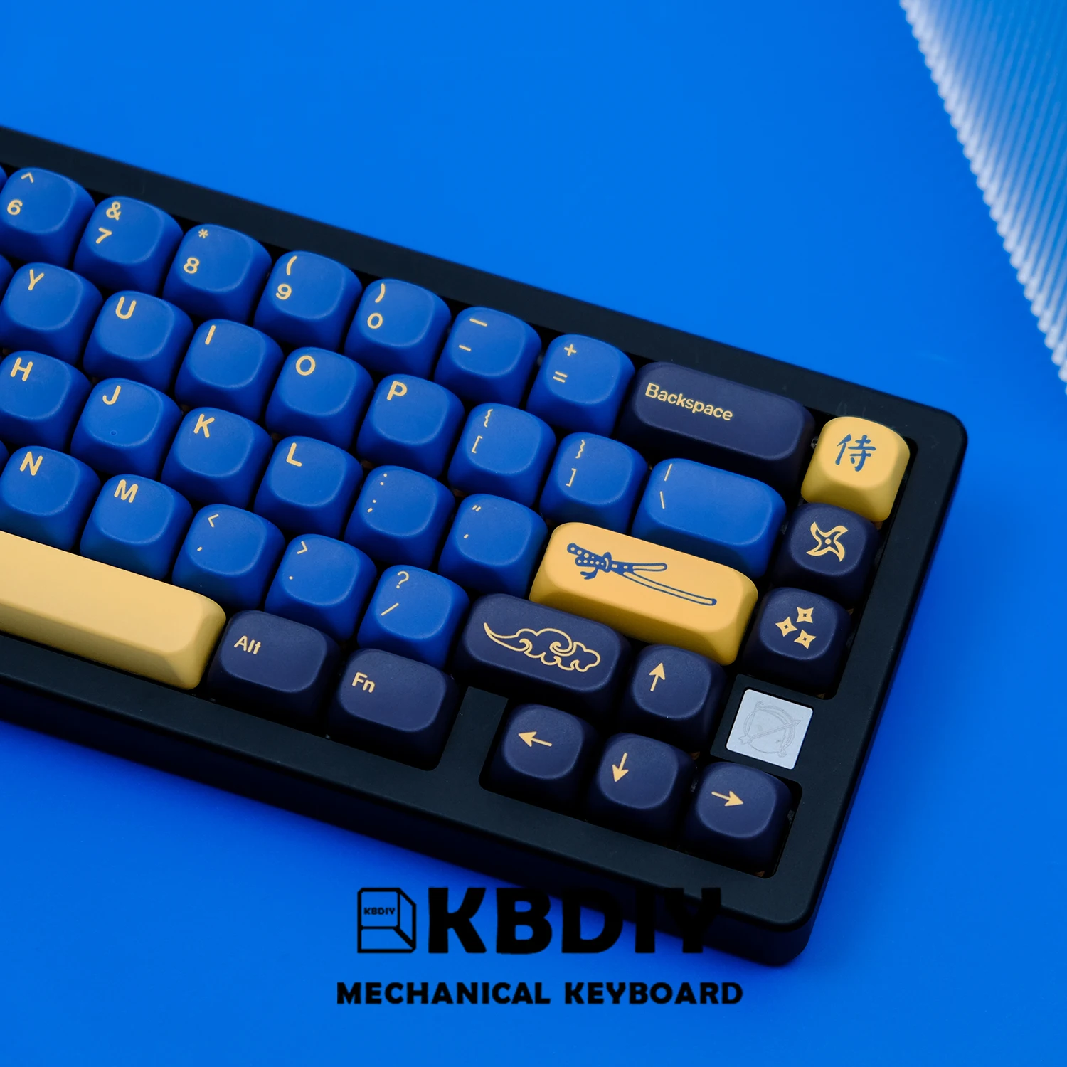 kbdiy teclas kara para teclado mecanico gmk blue samurai teclas personalizadas pbt para interruptores mx cinco lados 130 teclas 01