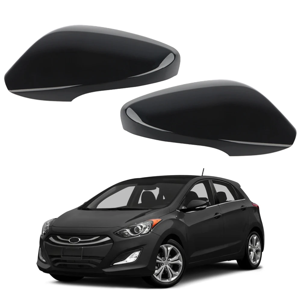 Rearview Side Mirror Cover Caps Bright Black For Hyundai Elantra 2011 2012 2013 2014 2015 2016 with Turn Signal Light Hole