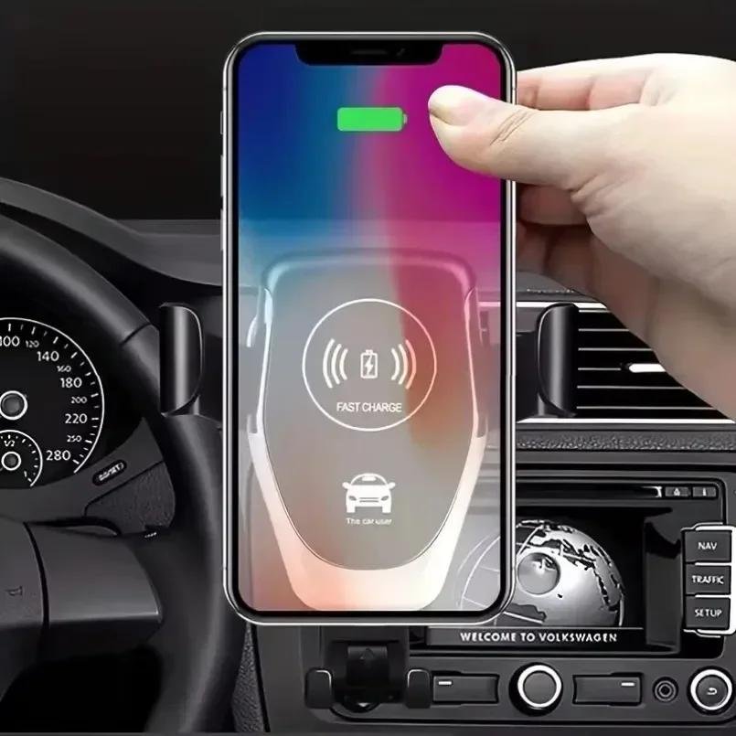 Car Air Outlet Wireless Charger - Gravity Induction Fast Charging Stand for iPhone, Samsung, and Xiaomi Phones
