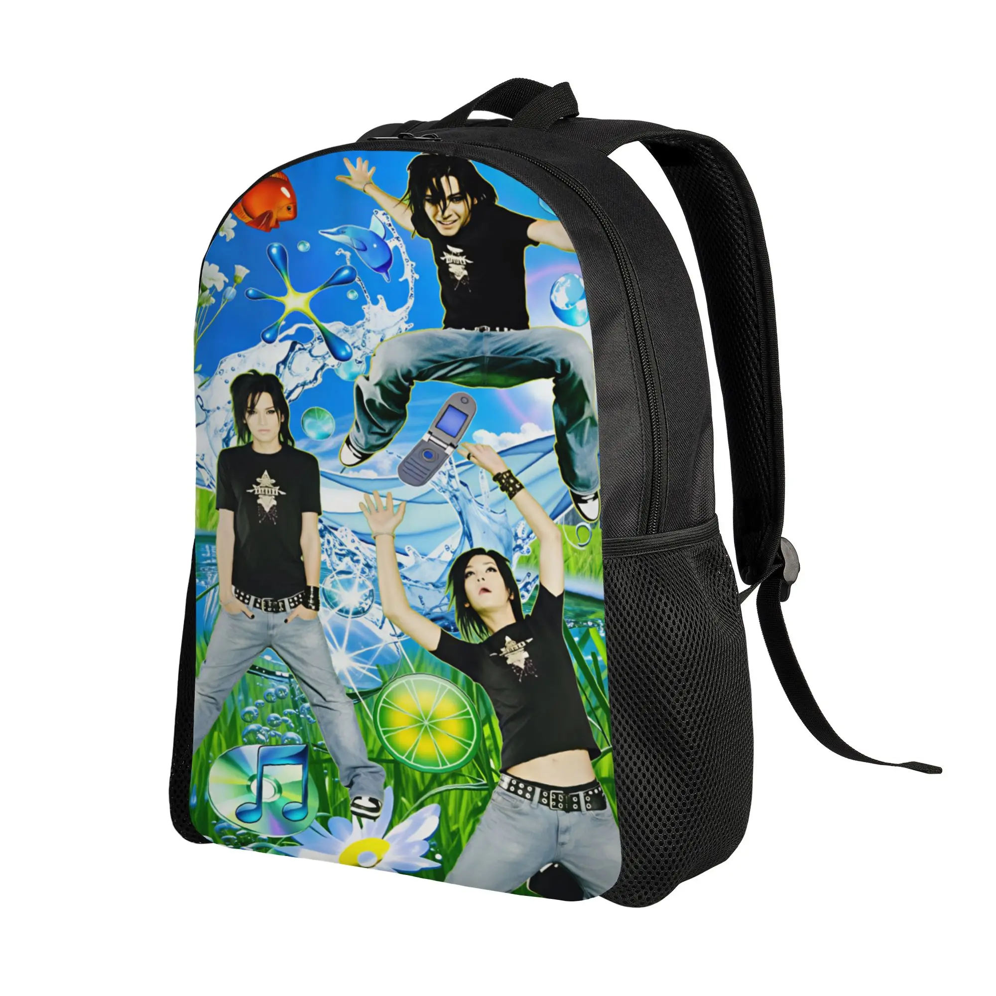 Tokio Hotel Bill Tom Kaulitz  Backpack  Cycling Backpacks Student Unisex High Quality Big School Bags Kawaii Rucksack