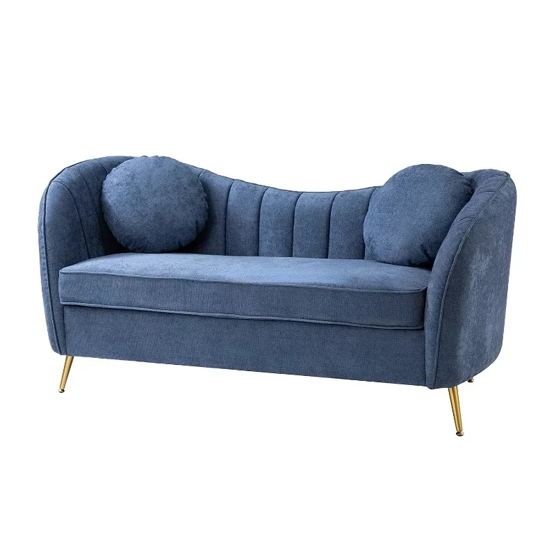 Luxury Home Furniture Navy Blue 3 Seat Sofa Tufted Fabric Living Room Sofa