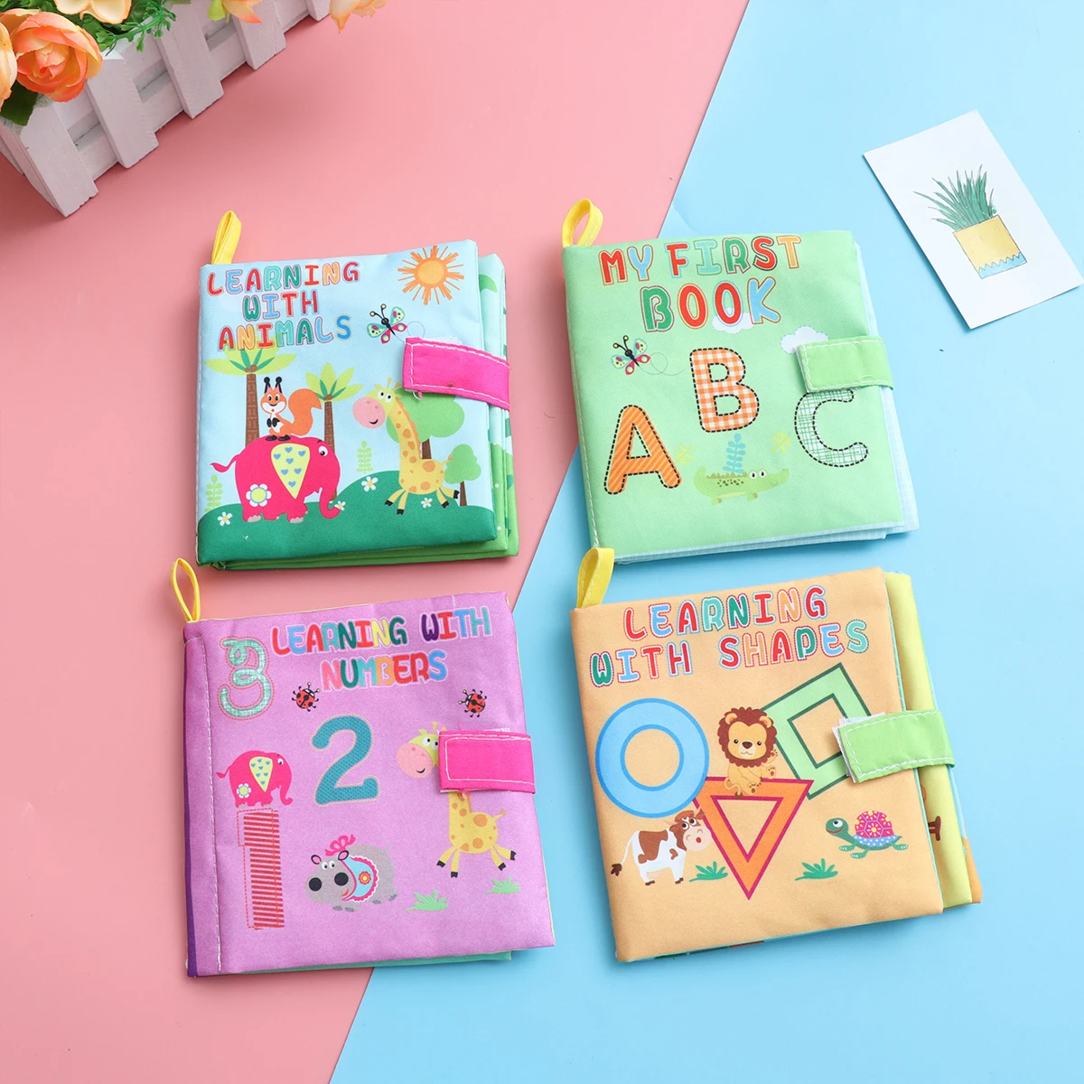 

4 PCS Infant and Toddler Cloth Book for Babies Development Books Soft Baby from Birth Fabric Newborn