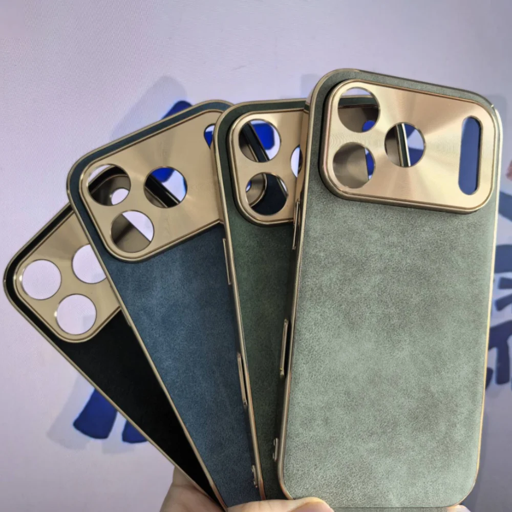 حافظة لهاتف آيفون 17 Air 16 15 14 13 12 11 Pro Max Plus 17Pro 17ProMax غطاء مدرع فاخر مطلي