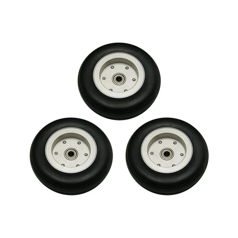 XFlight – roues de train d'atterrissage pour avion RC, 1 pièce, pneus en caoutchouc avec moyeu en aluminium avec roulements pour modèle d'avion RC, pièces de rechange