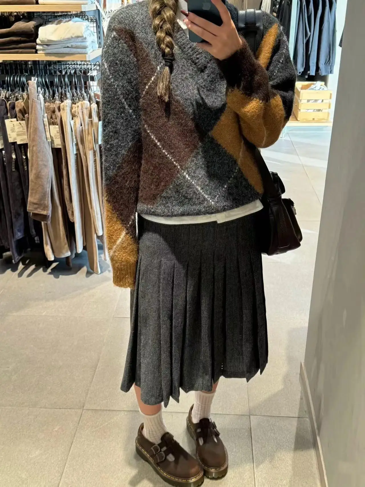 Autumn Winter New Arrival Women's Lazy Sle Patchwork Color Blo Print V-Ne Long Sve Knitted Sweater Casual Comfortable