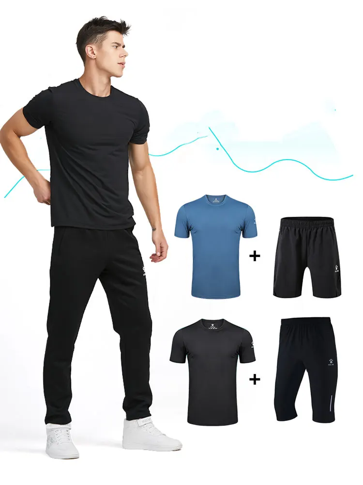 KELME Man T-shirt  Running Trainning Exercise  Sports Tights Round Neck Ice Silk Breathable Fitness Quick-Dry Shirts 8151TX1002