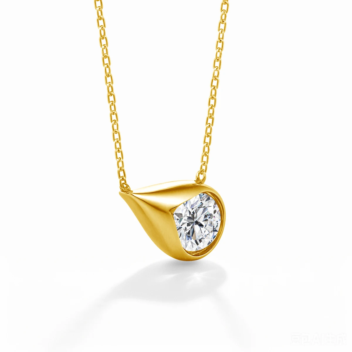 925 Silver Water Droplet Shaped Pendant 1.2CT Round Moissanite Clavicle Necklace For Women Wedding Anniversary Gift