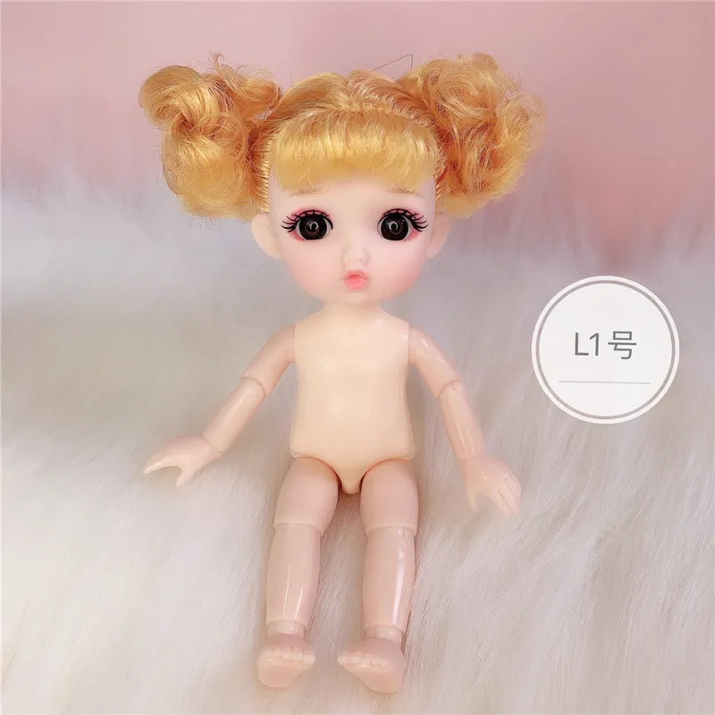 17 cm 8 points BJD cute girl with a pouty mouth 3D real eyes 13-joint toy body doll