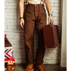 Red Tornado Chino Pants Retro Style Men's Cinch Back Casual Trousers Straight Fit