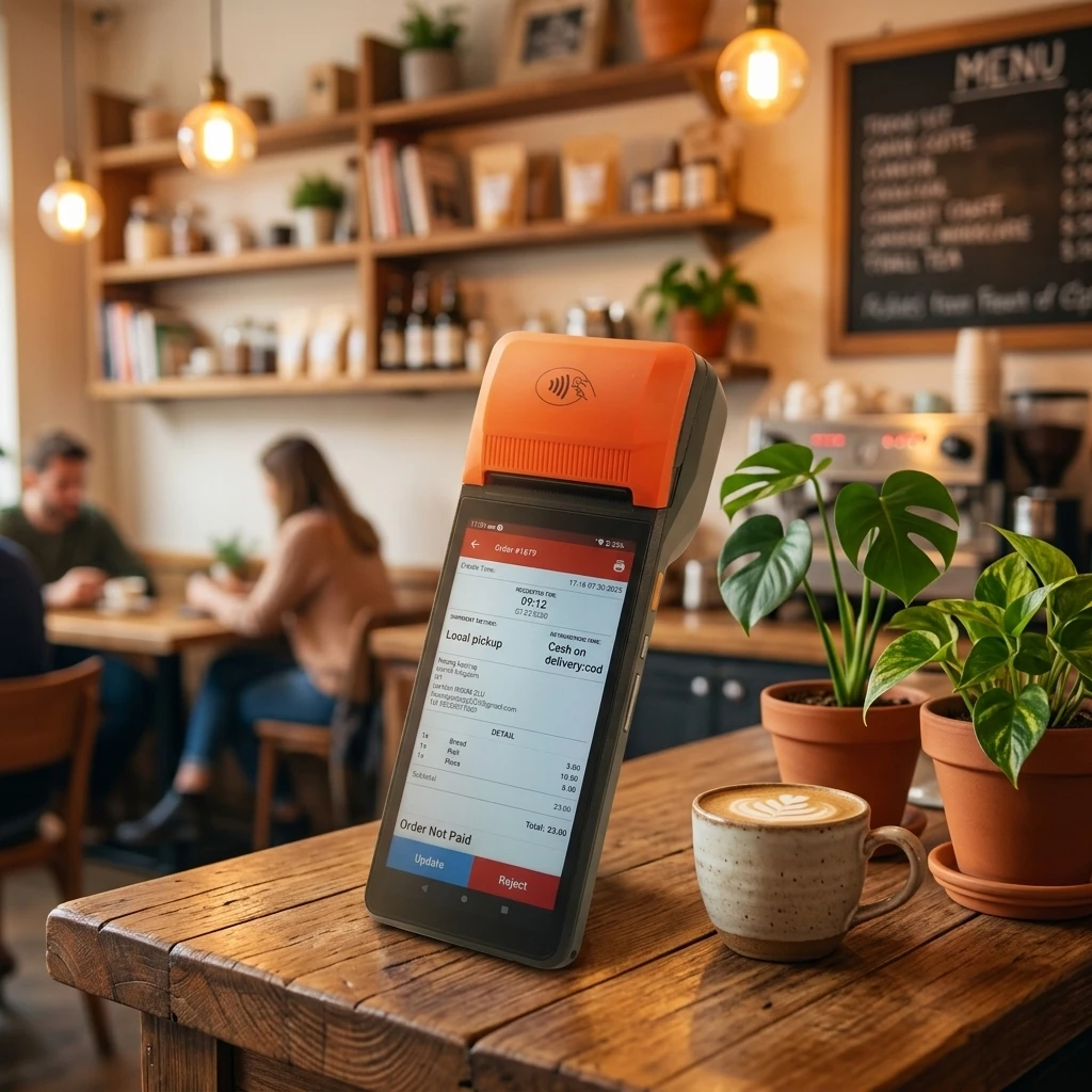 High Performance Handheld Android 14 POS Machine With NFC USB Thermal Printer OEM ODM For Food Order Parking And Bus Ticket